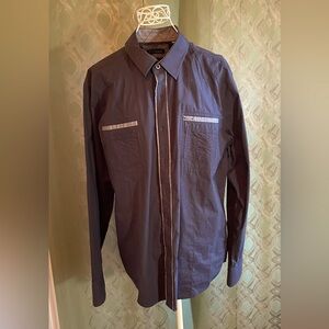 7Diamonds LS button down is black with gray accents xxl